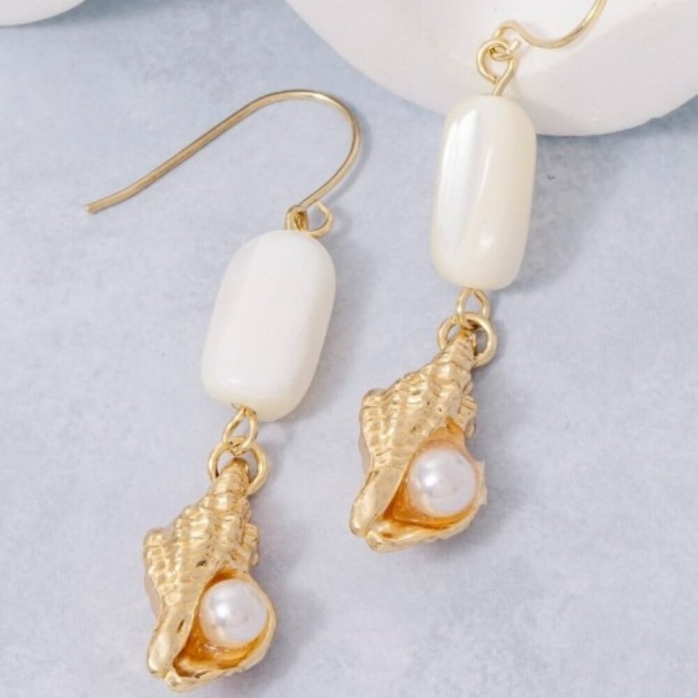 ALIX CONCH PEARL DROP EARRINGS